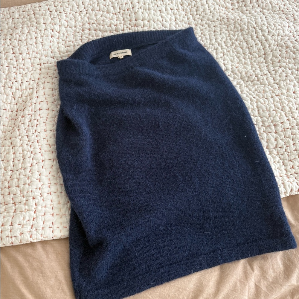 Navy Blue alpaca Skirt